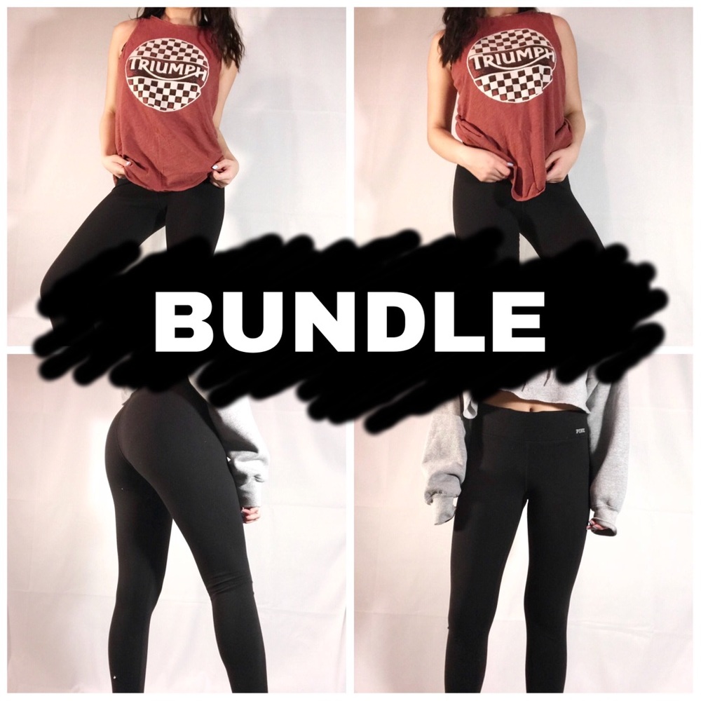 BUNDLE OF TEE SHIRT AND VS PINK LEGGINGS